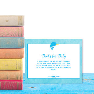Blue Narwhal Books For Baby Shower Invitation