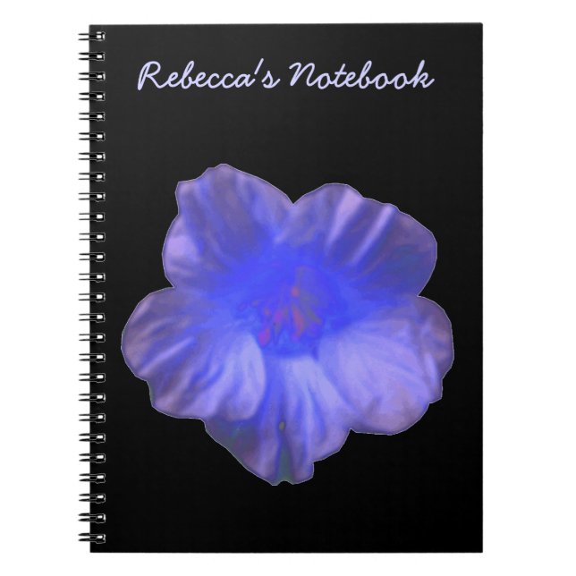 Blue Nasturtium Flower Customizable Notebook (Front)