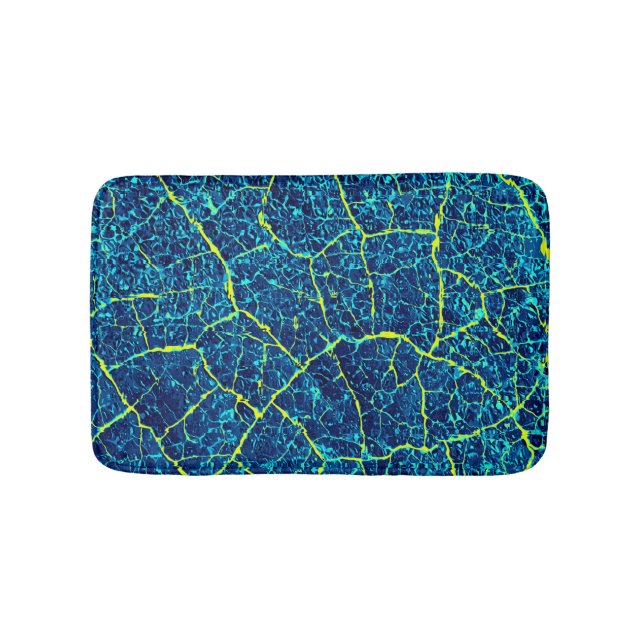 Blue Nature Abstract Pattern Bath Mat (Front)