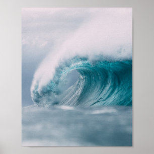 Blue Nature Waves Esthetic Poster