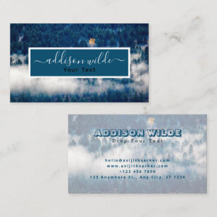 Blue Nature With White Cloud Modern Personalized Business Card