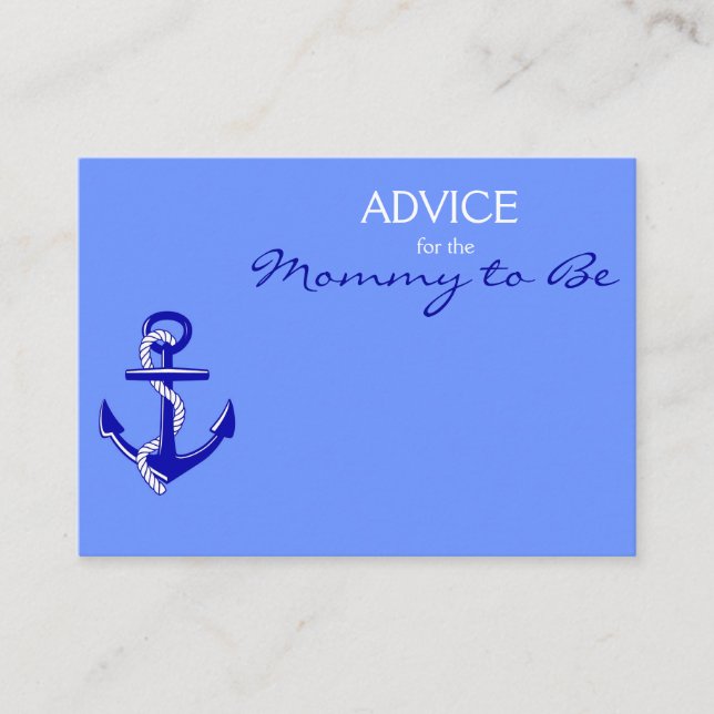 Blue Nautical Advice for the Mommy to Be Cards (Front)