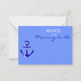 Blue Nautical Advice for the Mommy to Be Cards