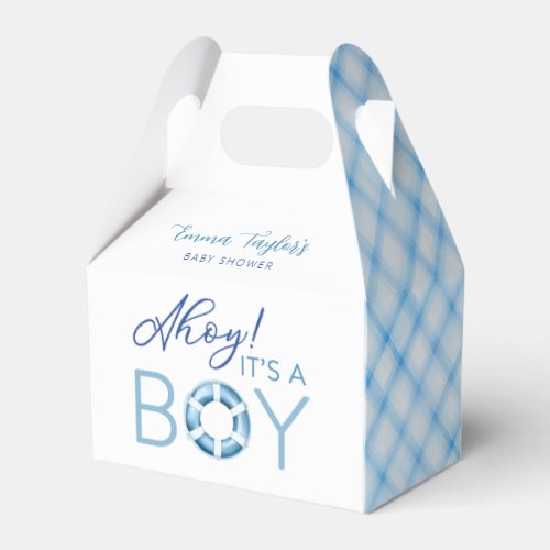 Blue Nautical Ahoy Its A Boy Baby Shower Favor Boxes
