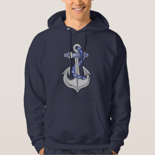 Blue Nautical Anchor Apparel Hoodie