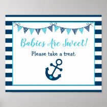 Blue Nautical Anchor Babies Are Sweet Poster