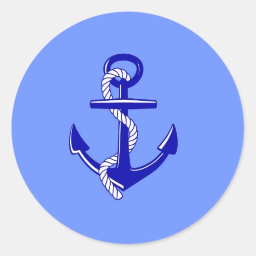 Blue Nautical Anchor Envelope Sticker