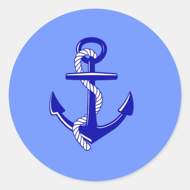 Blue Nautical Anchor Envelope Sticker (Front)