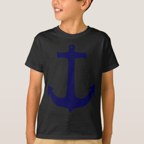 Blue Nautical anchor pattern T_Shirt