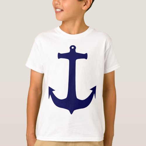 Blue Nautical anchor pattern T_Shirt