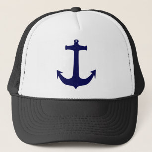 Blue Nautical anchor pattern Trucker Hat