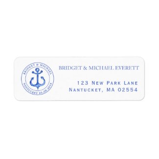 Blue Nautical Anchor | Personalized Wedding Label