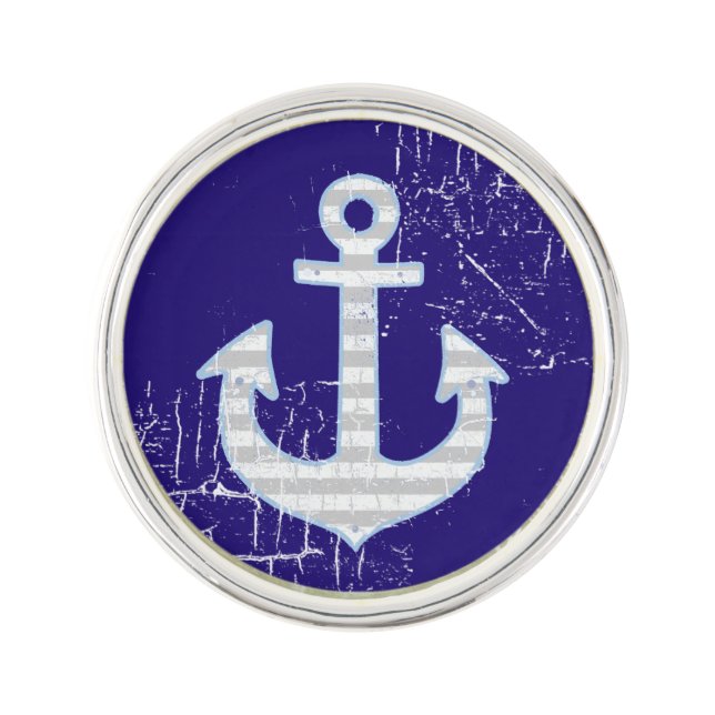 blue nautical anchor pin (Front)