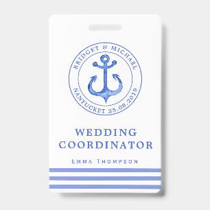 Blue Nautical Anchor   Wedding Planner Badge