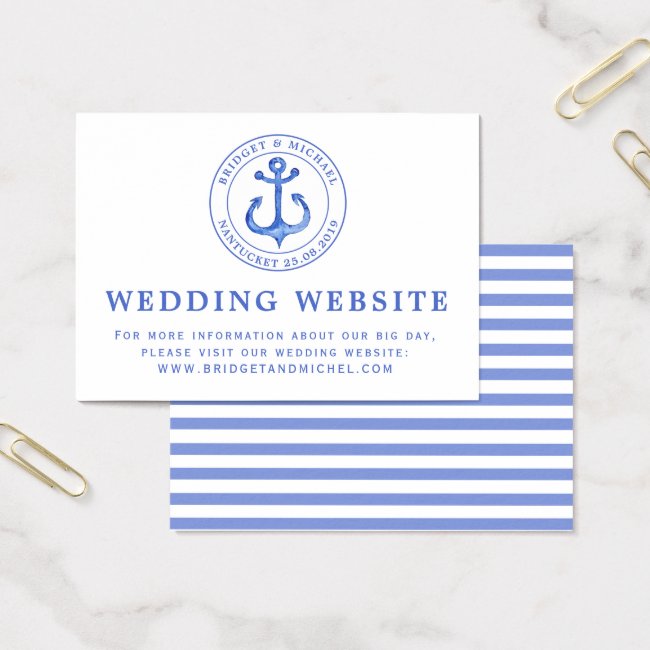 Blue Nautical Anchor | Wedding Website Information