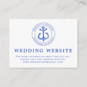 Blue Nautical Anchor | Wedding Website Information Enclosure Card (Front)