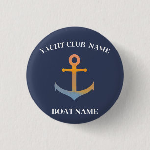 Blue Nautical Anchor yacht club boat marina welcom Button