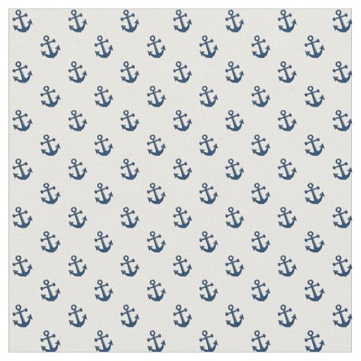 Blue Nautical Anchors Fabric