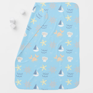 Blue Nautical Baby Blanket
