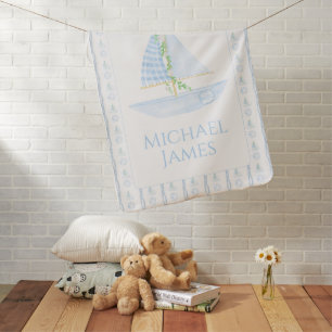 Blue Nautical Baby Boy  Blanket