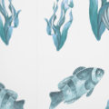 Blue Nautical Beach Coastal Fish & Shells Nursery Wallpaper | Zazzle