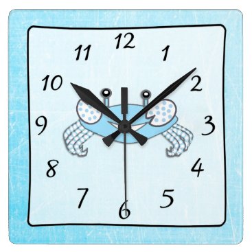 Blue Nautical Beach House Crab Clock Blue Nautical Beach House Crab Clock