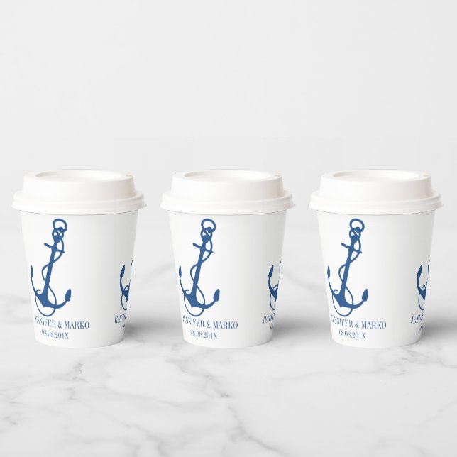 Blue Nautical Boat Anchor Paper Cup (Multi)