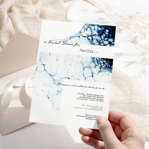 Blue Nautical Destination Bridal Shower Invitation