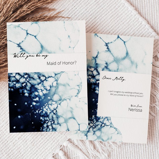 Blue Nautical Destination Maid of Honor Proposal Invitation (Creator Uploaded)