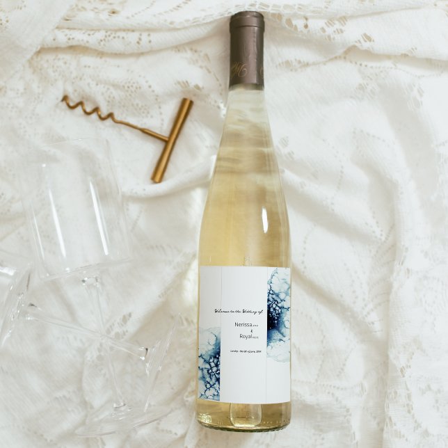 Blue Nautical Destination the Wedding of Wine Label (Creator Uploaded)