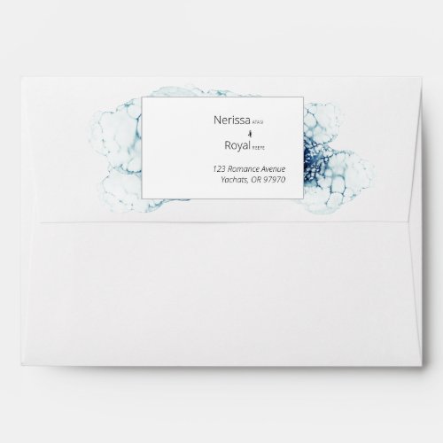 Blue Nautical Destination Wedding Mailing Envelope