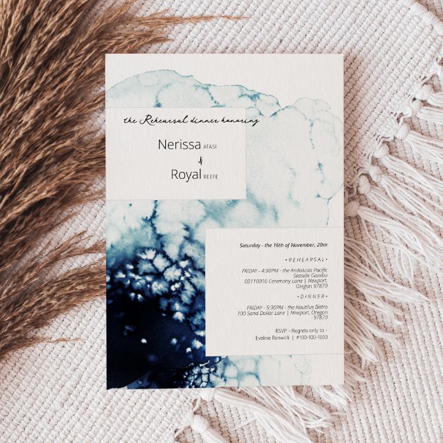 Blue Nautical Destination Wedding Rehearsal Invitation (Creator Uploaded)