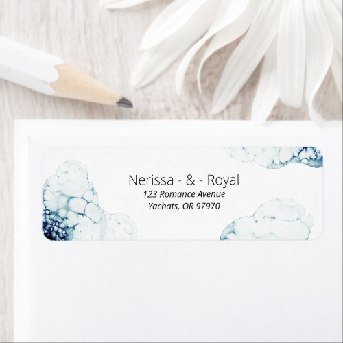 Blue Nautical Destination Wedding Return Address Label