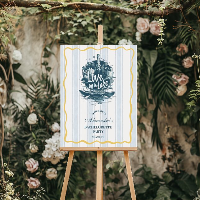 Blue Nautical Lake Bachelorette Party Foam Board (Creator Uploaded)