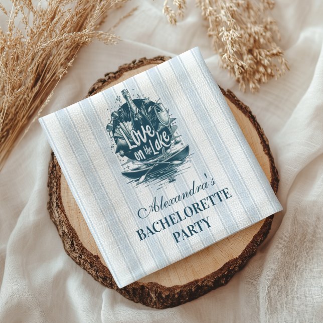 Blue Nautical Lake Bachelorette Party Napkins (Creator Uploaded)