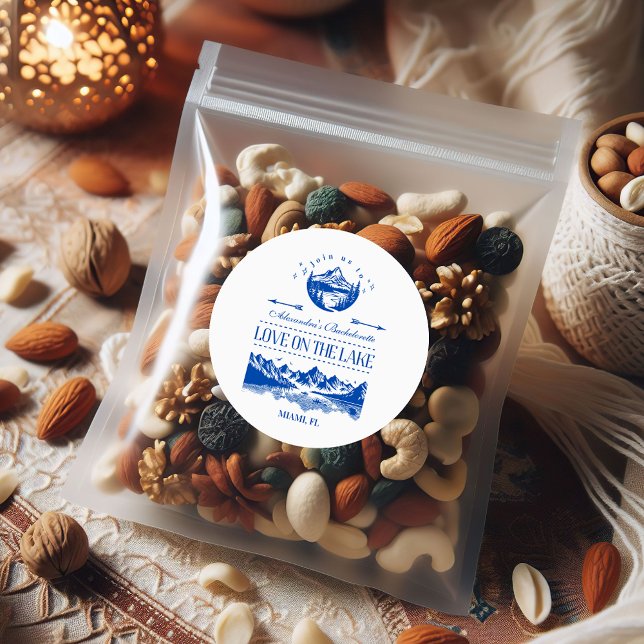 Blue Nautical Party Theme Classic Round Sticker (Creator Uploaded)