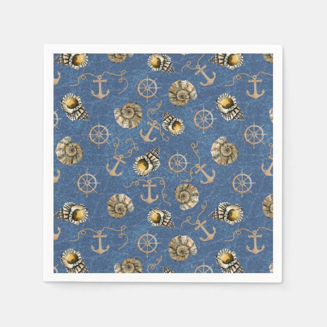 blue nautical pattern napkins (Front)
