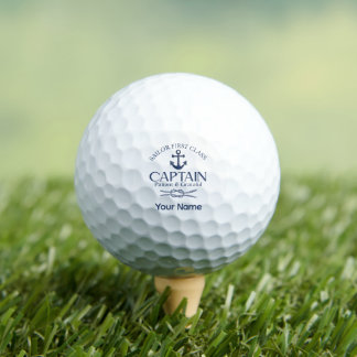 Blue Nautical personalized Sailor captain Golf Balls
