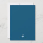 Blue nautical sailboat baby boy shower invitation (Back)