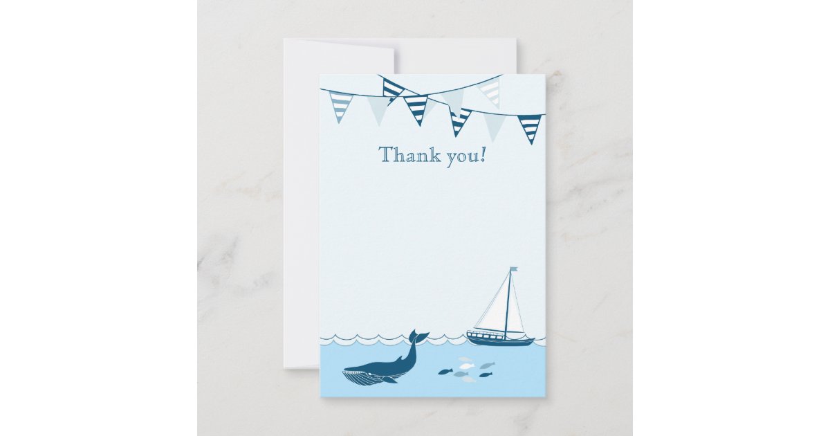 Blue Nautical Sailboat Baby Boy Shower Thank You Zazzle Com