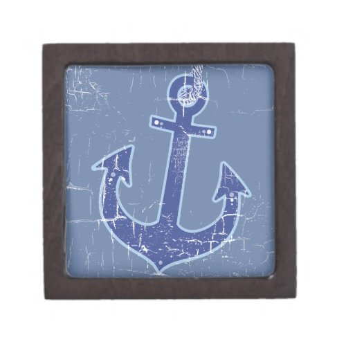 blue nautical sailor anchor keepsake box