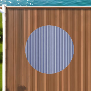 Blue nautical striped outdoor rug