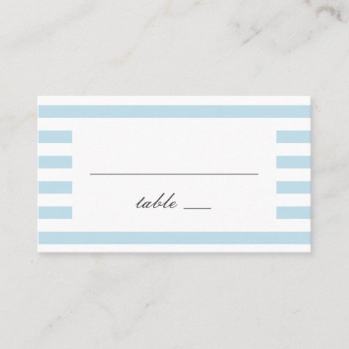Blue nautical stripes Modern striped wedding Place Card