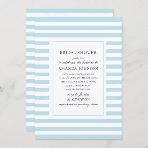 Blue nautical stripes. Striped bridal shower Invitation