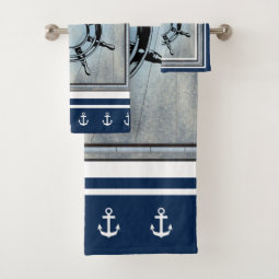 Blue Nautical Themed Bath Towel Set | Zazzle