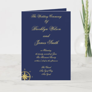 Blue Nautical Wedding Ceremony Programs
