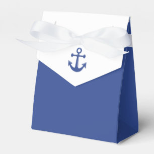 Blue Nautical Wedding Favor Boxes With Anchor