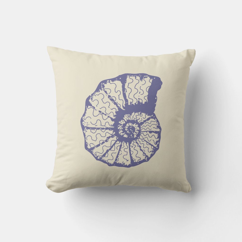 Blue Nautilus Pillow