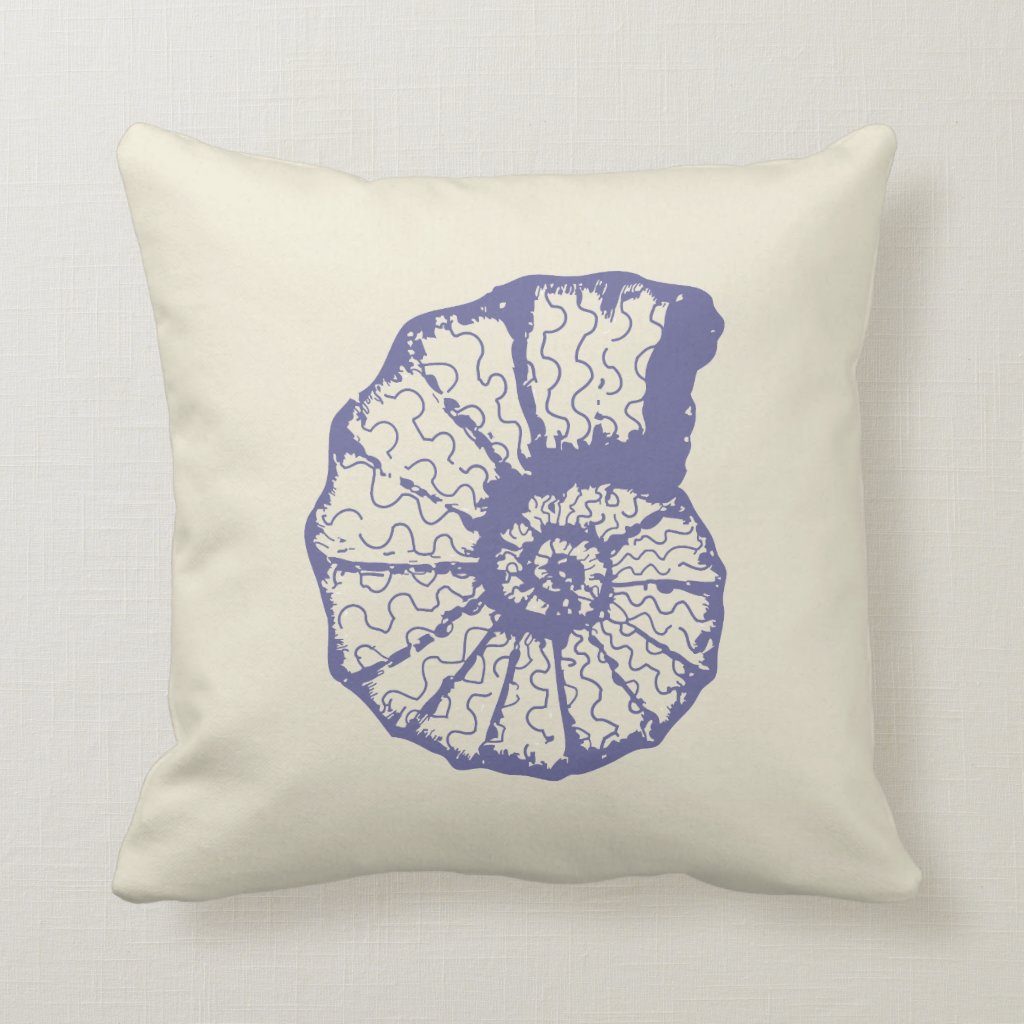 Blue Nautilus Pillow