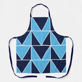 Blue Navy Blue Geometric Triangle Pattern